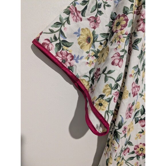 Nos Vintage 80s Barbizon Knit Nightgown Floral Cotton Blend Henley Sleep Shirt M - Picture 3 of 6